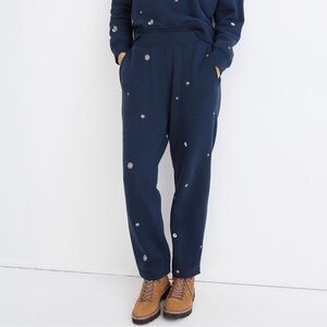 Madewell MWL Airyterry Floral Embroidered Tapered Sweatpant